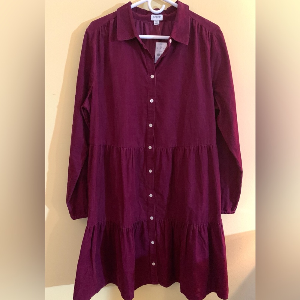 J. Crew Corduroy Dress Size 16 NWT